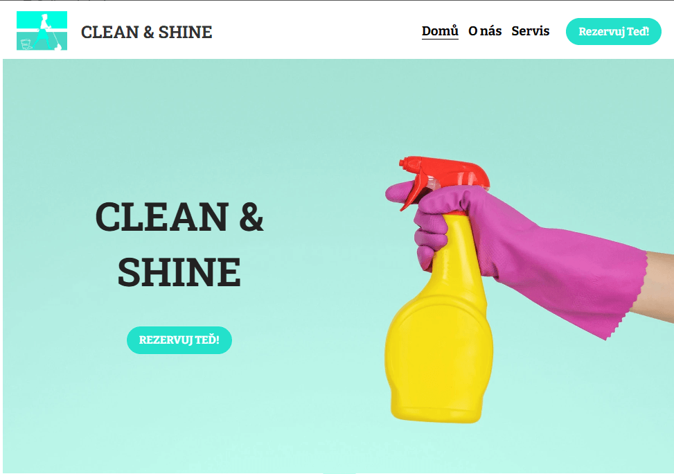 Šablona podnikání v oblasti služeb Clean & Shine od Strikingly