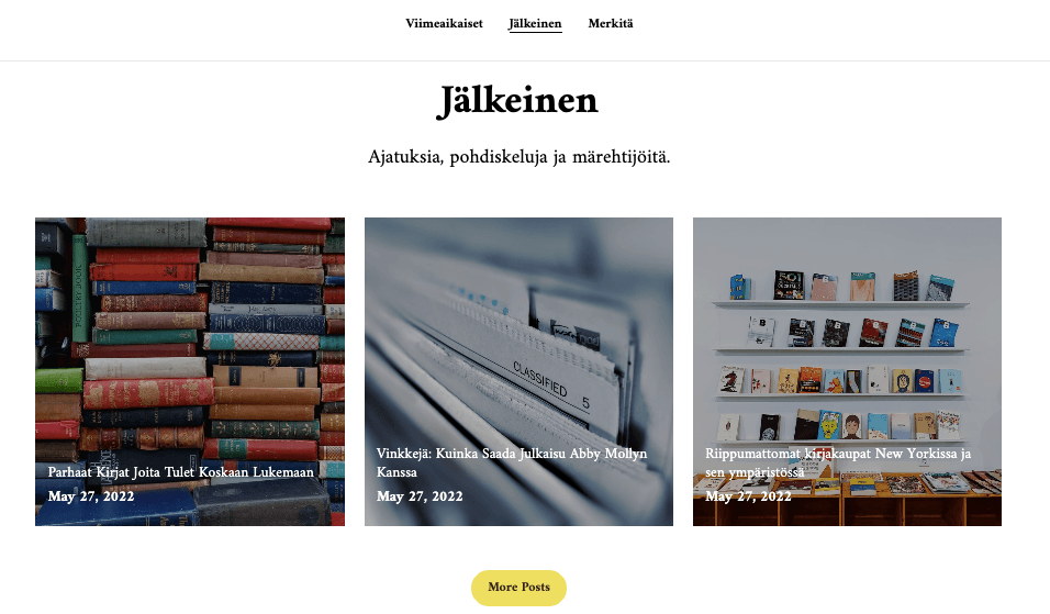 Bookworm-blogimalli Strikinglystä