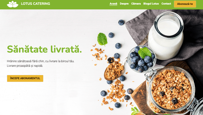 Lotus Catering Template de la Strikingly