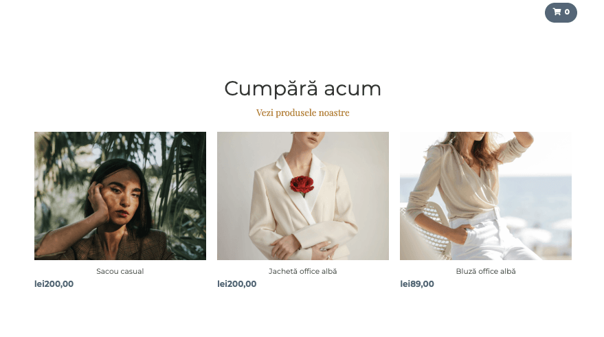 Template de magazin online Perspective de la Strikingly