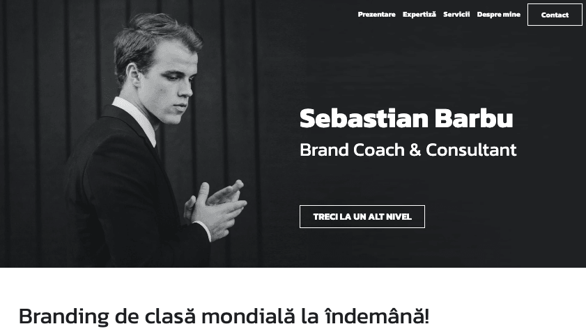 Șablonul Eric Lambert de la Strikingly