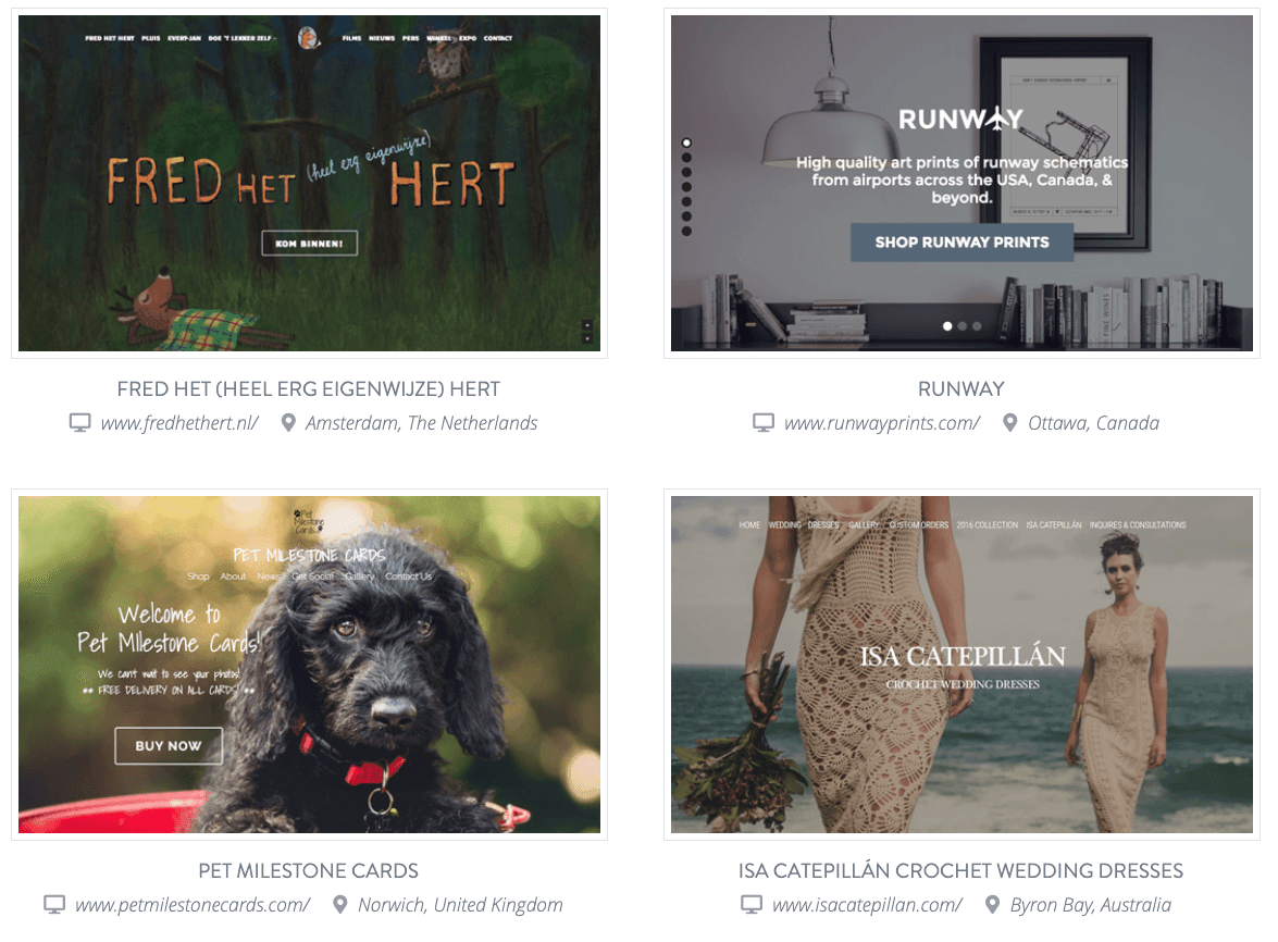 Obraz z Strikingly Discover Page