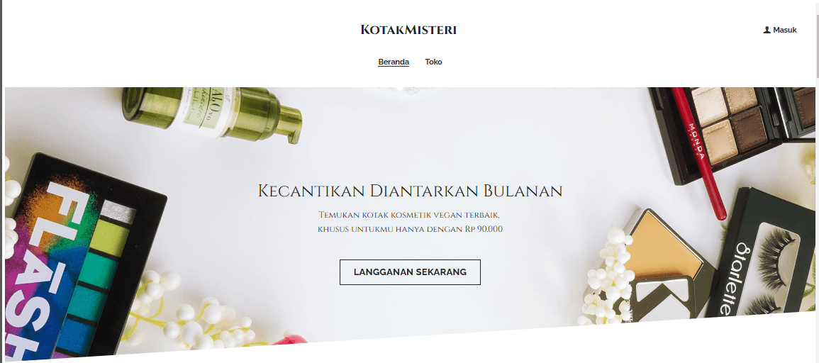 Template Toko Online MysteryBox dengan Strikingly