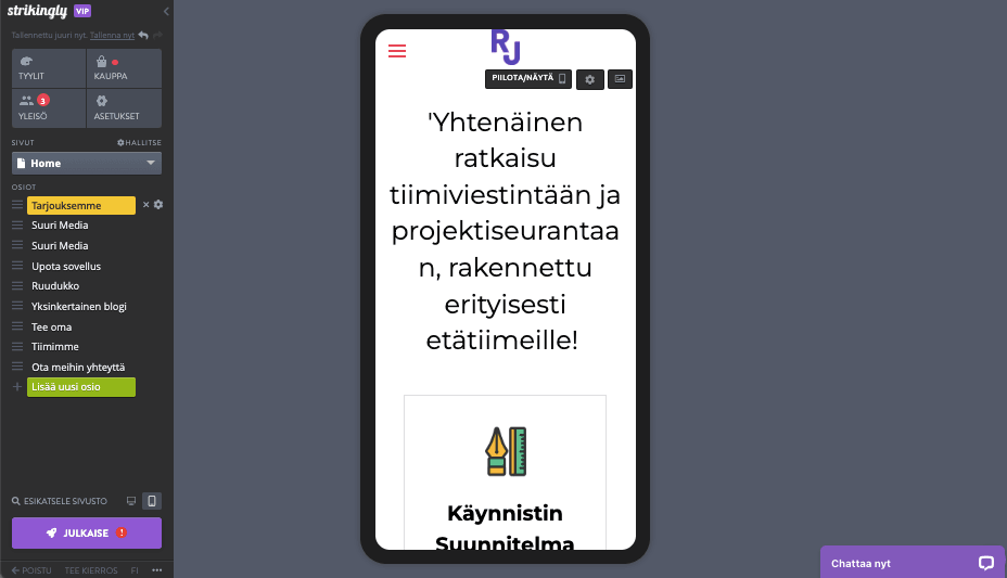 Strikinglyn muokkausvaihtoehdot responsiiviselle verkkosuunnittelulle