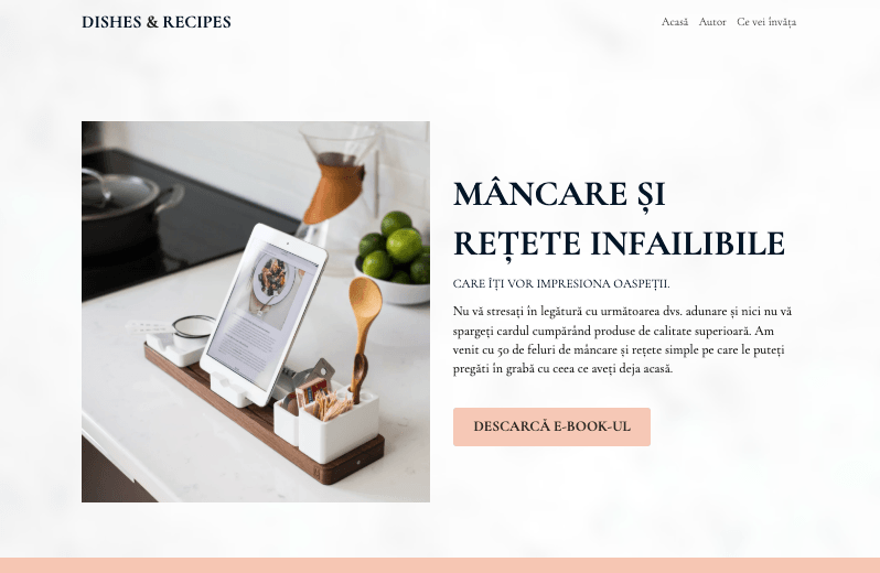 Șabloane de website pentru mâncăruri & rețete de la Strikingly