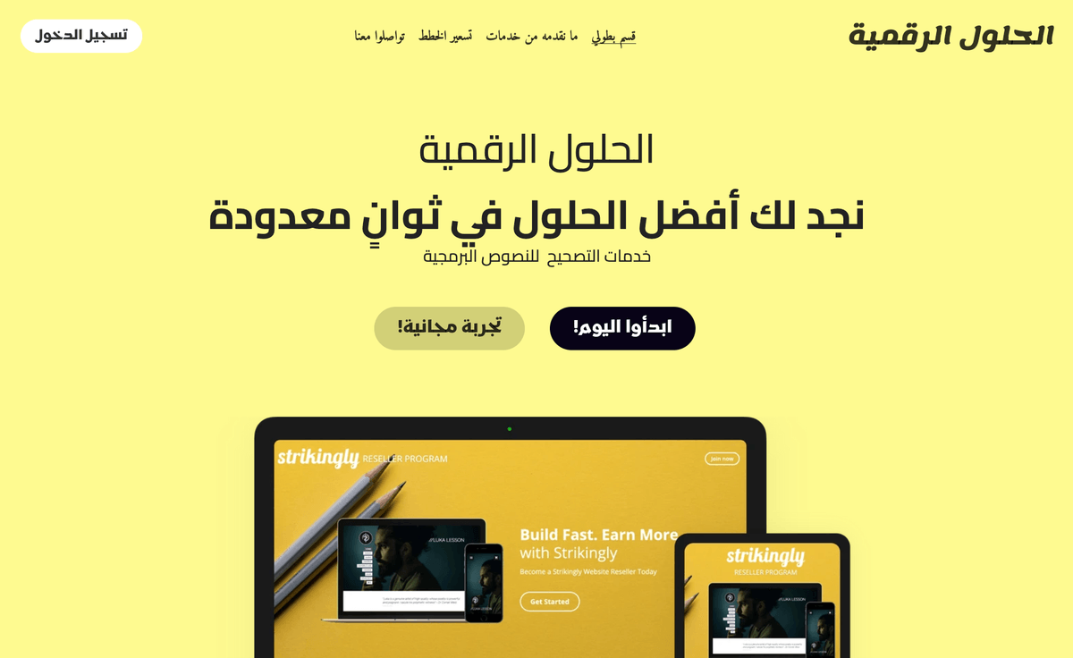 قالب ماكرو من Strikingly