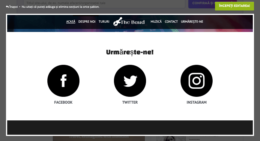 Utilizarea instrumentelor de demonstrare socială - Strikingly - Integrare cu rețelele sociale
