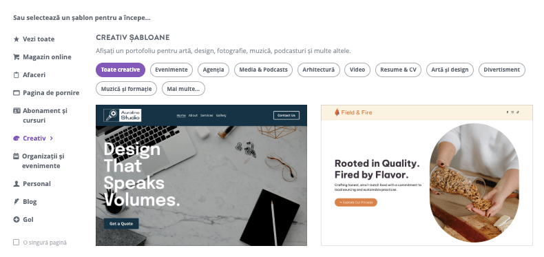 Strikingly pentru marketing afiliat pe Pinterest - Creați un site web Strikingly