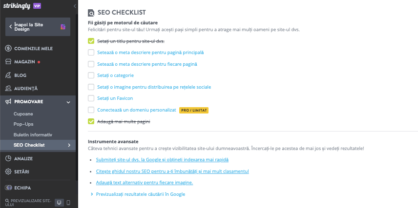 Cum să lansezi o afacere de pensionare cu Strikingly - optimizează pentru SEO