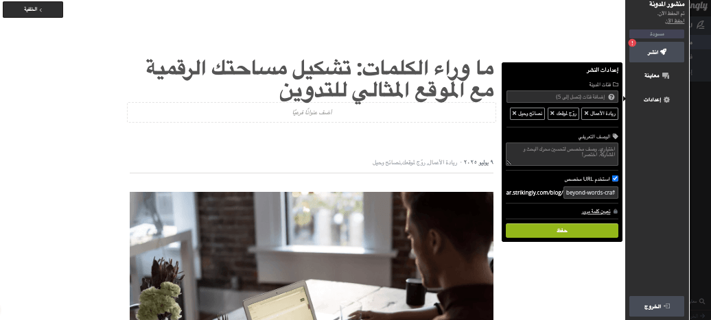 كيفية إنشاء موقع مدونة مذهل باستخدام Strikingly - تكوين إعدادات تحسين محركات البحث