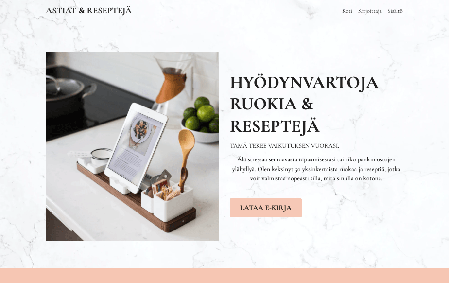 Ruoka- ja reseptit Digitaalinen latausmalli Strikinglyltä