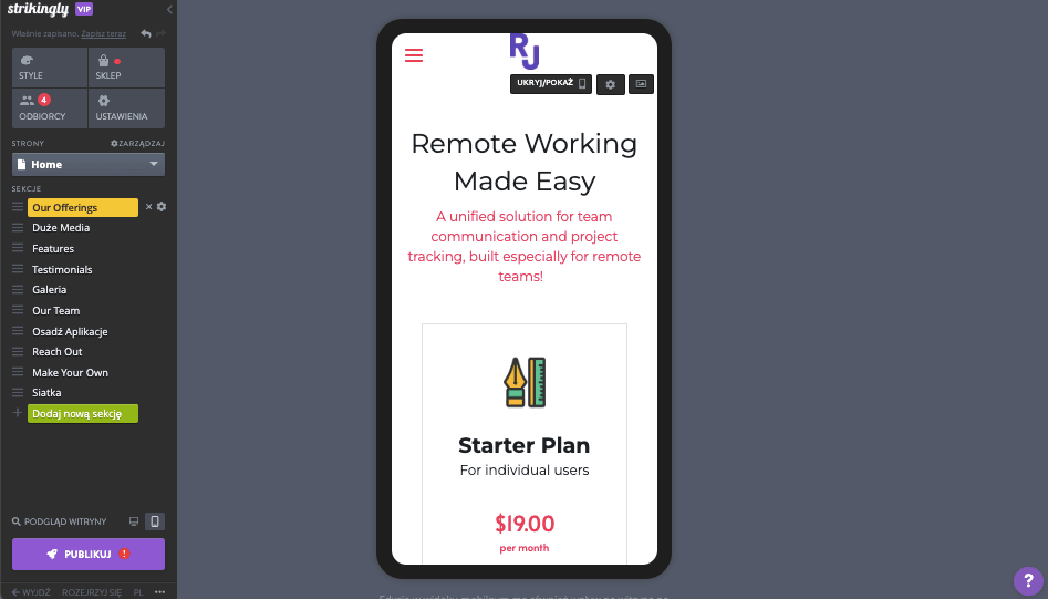 Jak Strikingly może pomóc w SEO dla dochodowej niszy - projekt responsywny dla urządzeń mobilnych