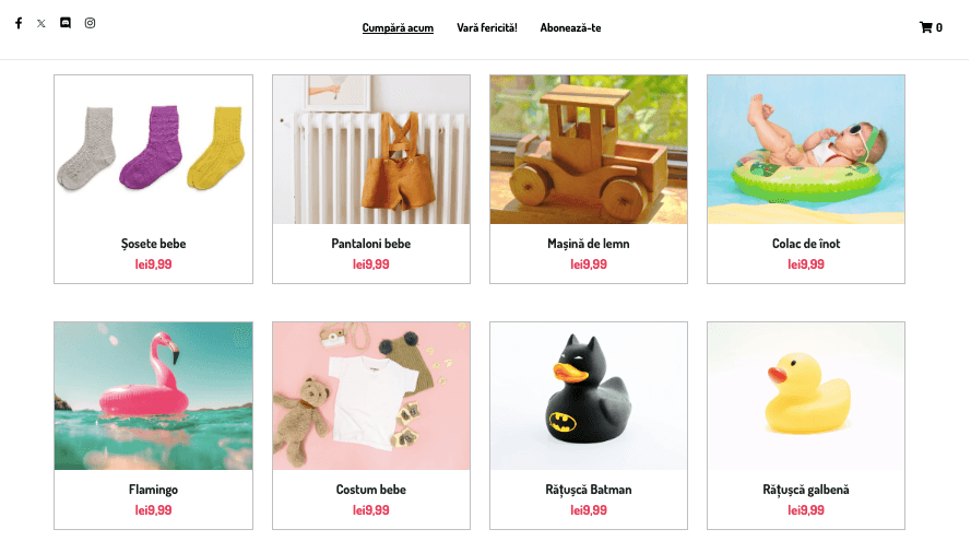 Șablonul Peggi Online Store de la Strikingly