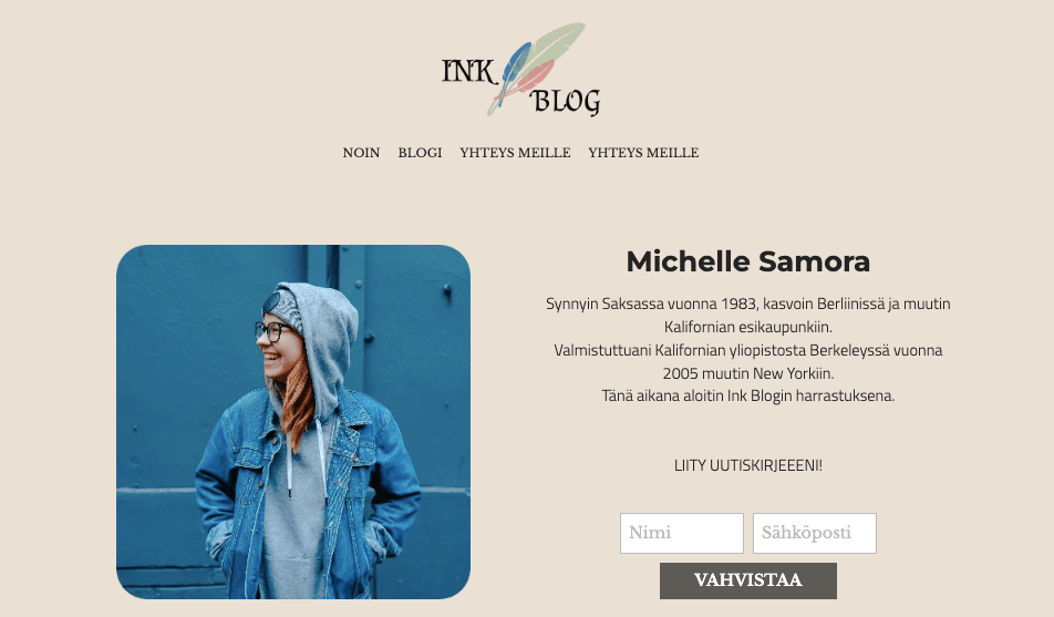 Ink Blogi Strikinglyn mallipohja