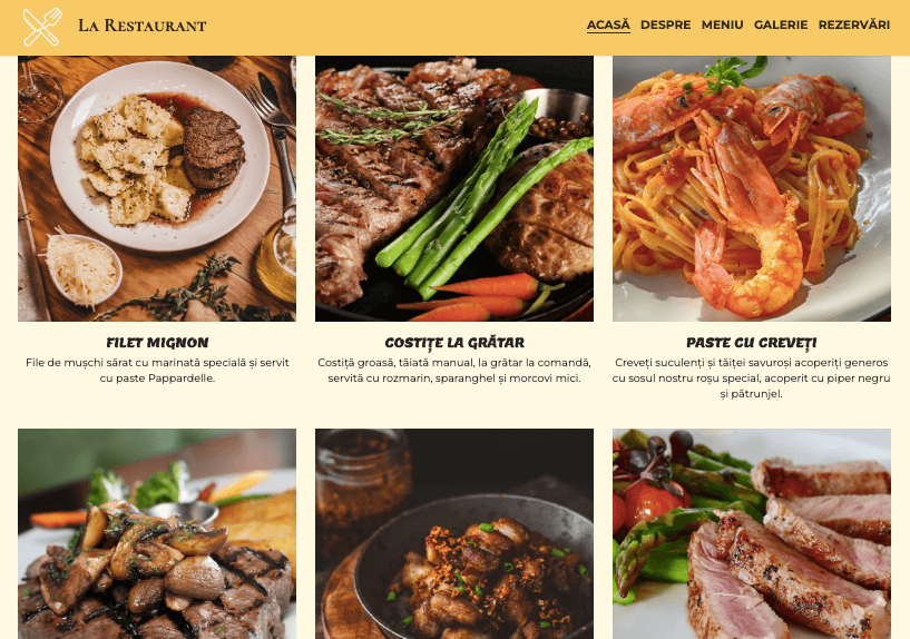 Template Le Restaurant: idee de afaceri alimentare online