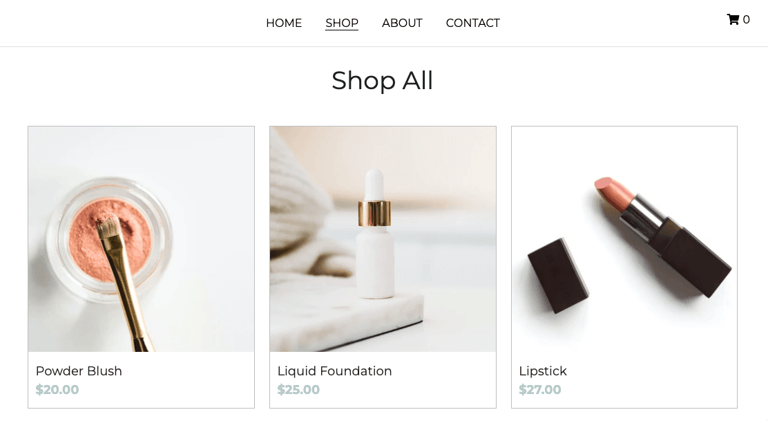 Szablon Chloe Store z Strikingly