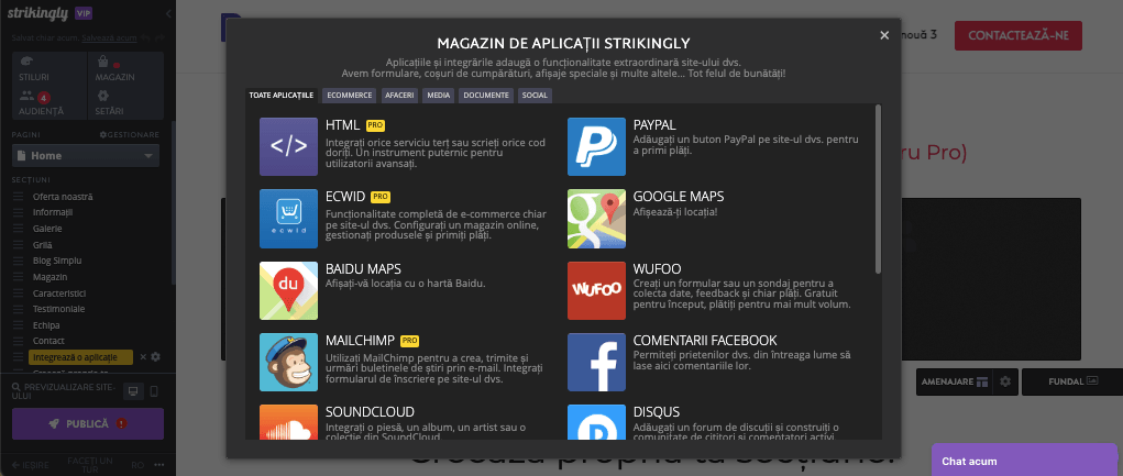 Rolul Strikingly în marketingul prin recomandări - Integrare cu instrumente terțe