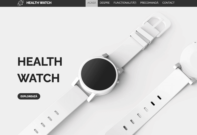 Șablon de ceas de sănătate de la Strikingly