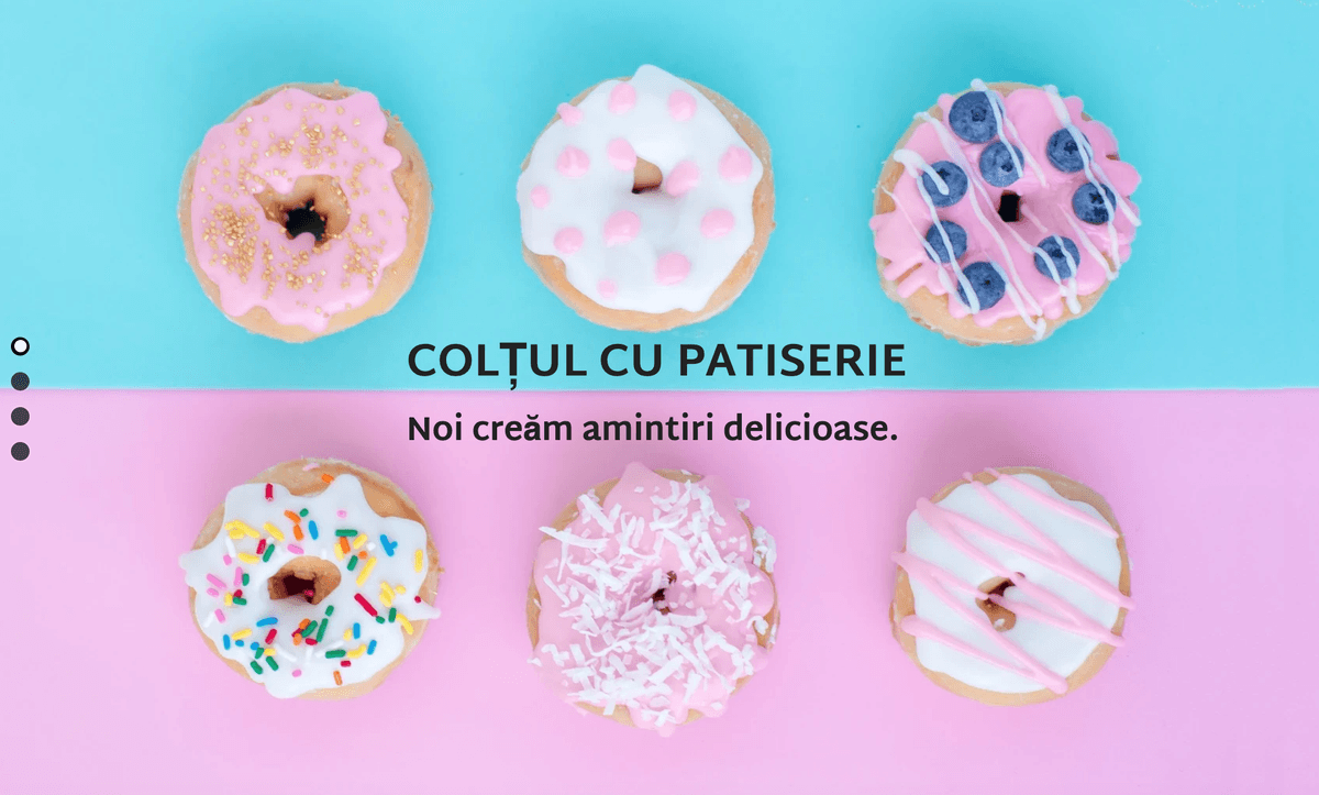 Șablonul Pastry Corner de la Strikingly