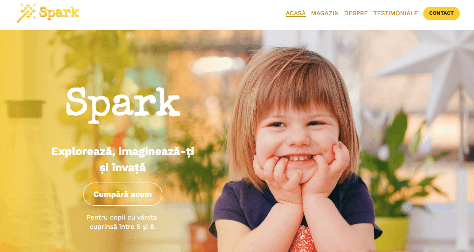 Șablon Spark de la Strikingly