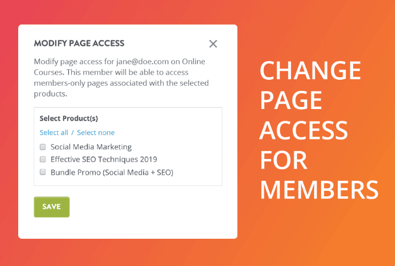 ميزة الوصول إلى صفحة العضو من Strikingly