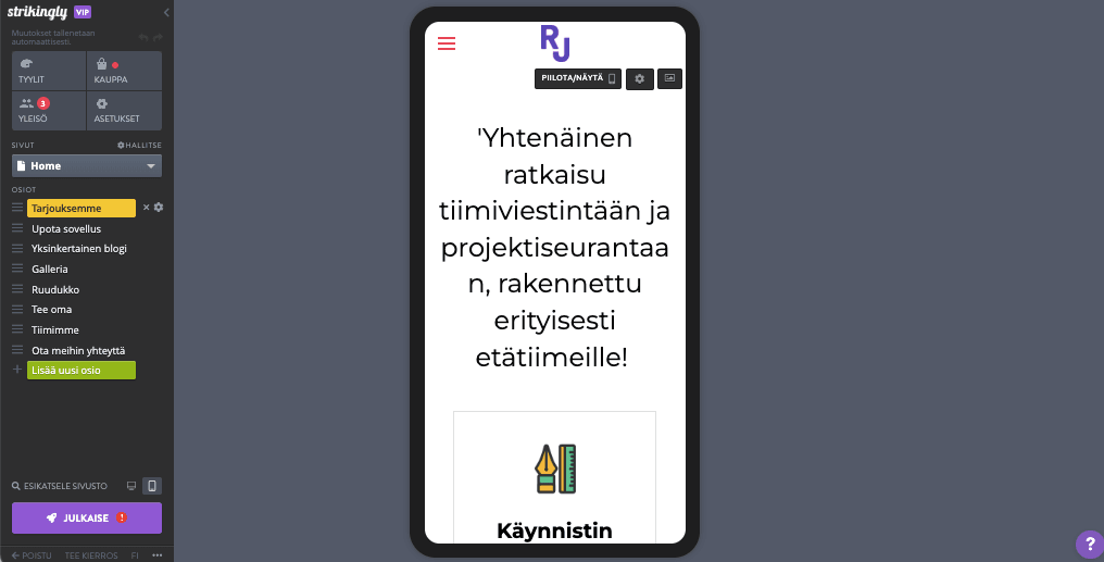 Strikinglyn rooli interaktiivisessa markkinoinnissa - mobiiliresponsiivisuus