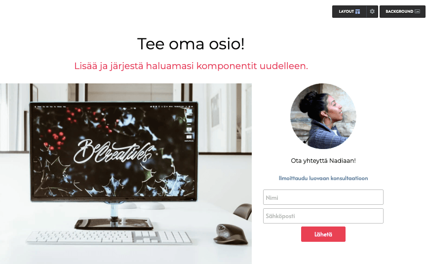 Strikingly Luo oma osio