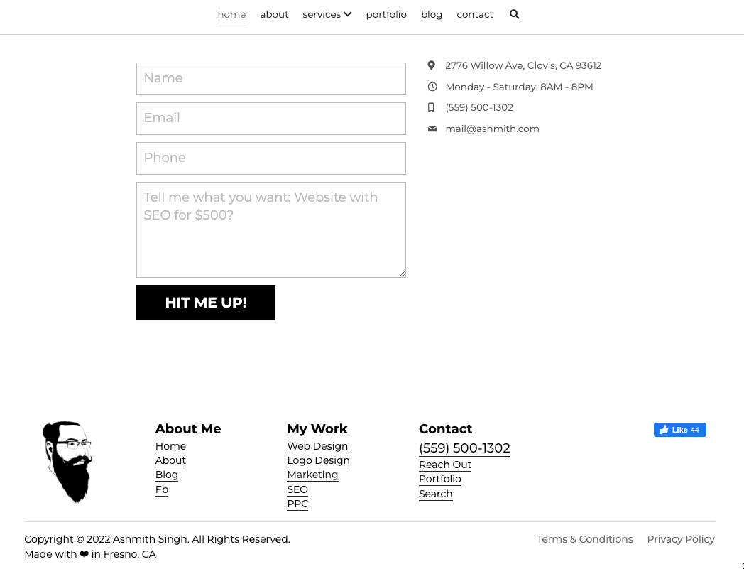 Imagine luată de la site-ul unui utilizator Strikingly - Ashmith Singh
