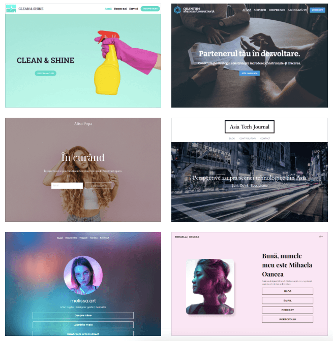 Șabloane Strikingly