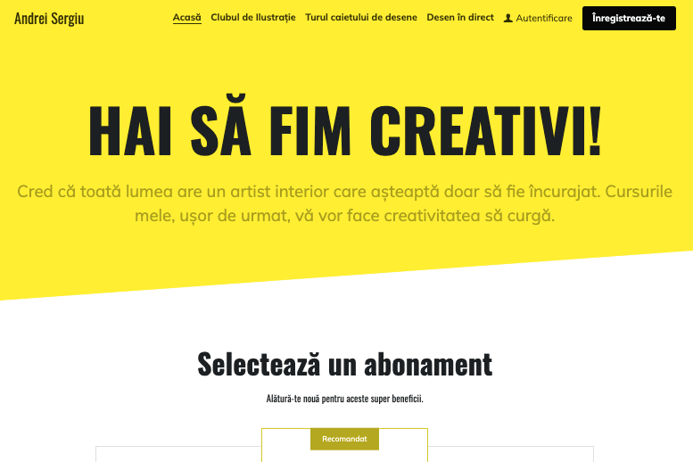 Să obținem un șablon creativ de la Strikingly