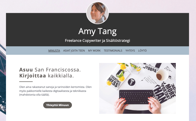 Profiilimalli kehotus-toiminta-painikkeella