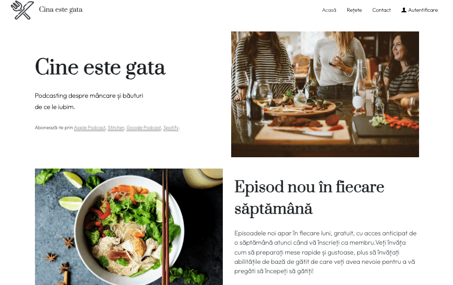 Șablonul Dinner is Done de la Strikingly