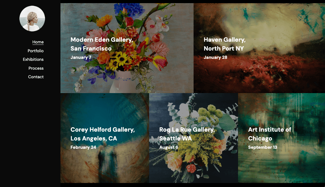 Szablon Equinox od Strikingly