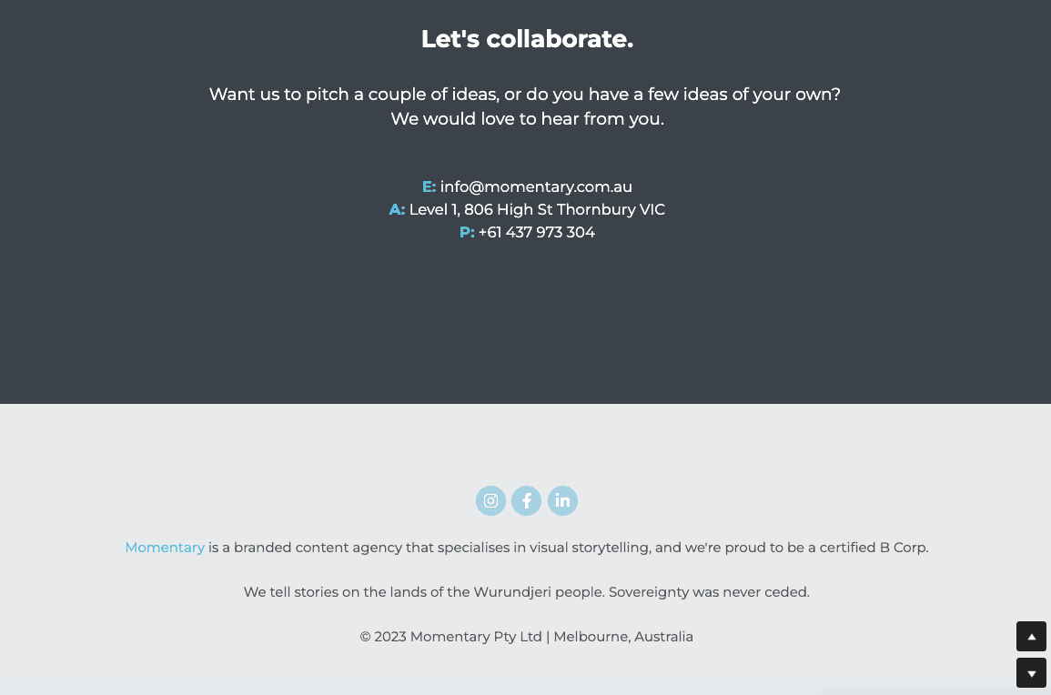 Sesaat - Footer Situs Web