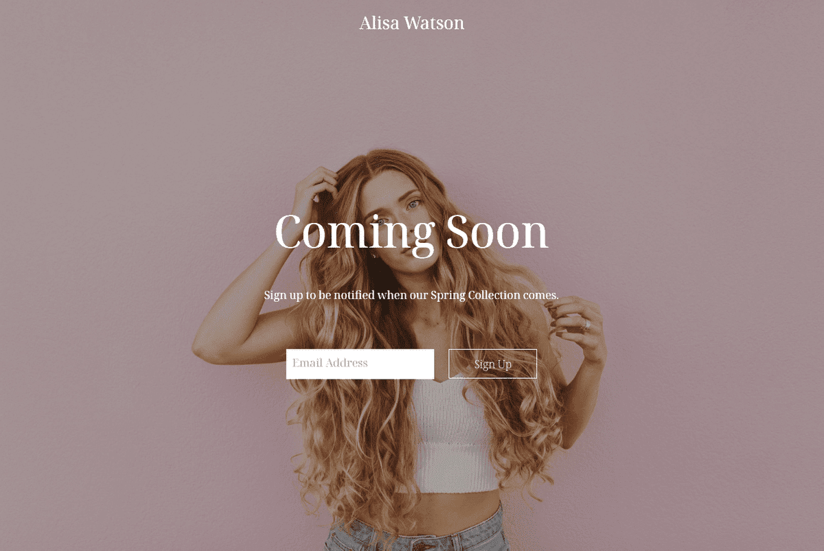 Szablon Strony Alisa Watson z Strikingly