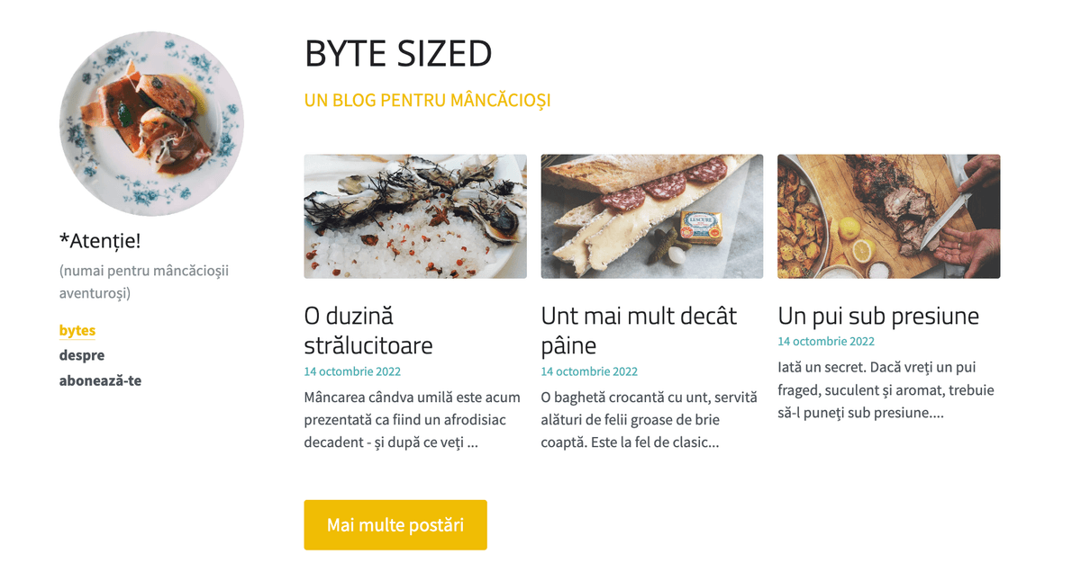 Șablon Byte Sized de la Strikingly