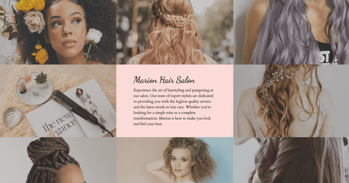 Plantilla de peluquería de Strikingly