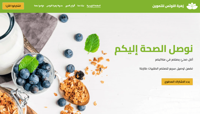 قالب لوتس مع CTA