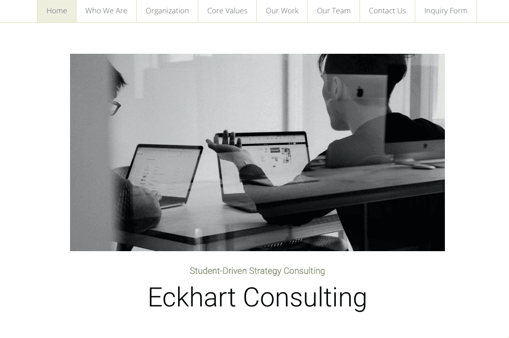 Șablon de afaceri Eckhart Consulting de la Strikingly