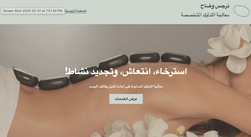 قالب موقع معالج التدليك