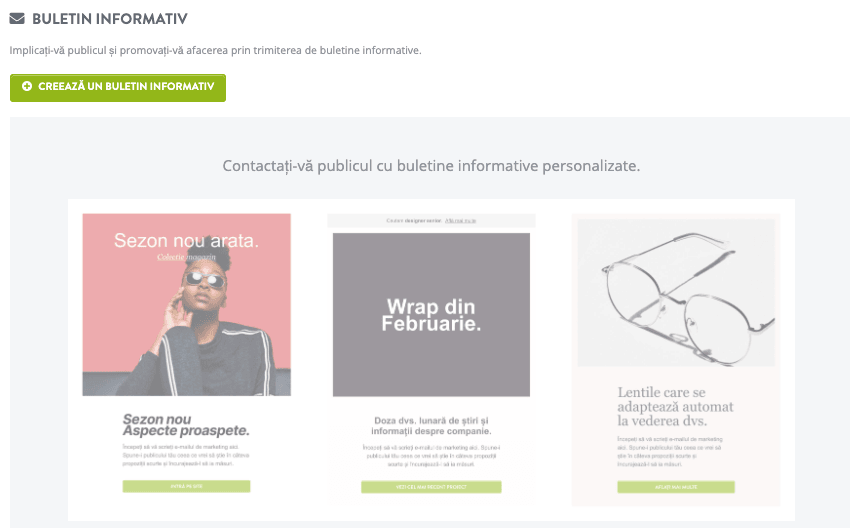 Strikingly buletin informativ funcție