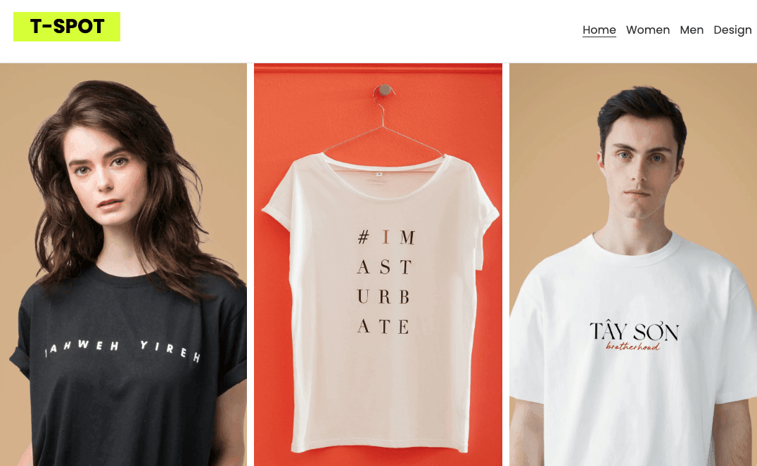 Șablonul T-Spot de la Strikingly