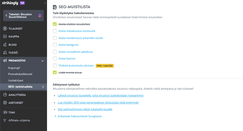 Myy suunnittelijavaatteita verkossa - Hyödynnä Strikinglyn markkinointiominaisuuksia