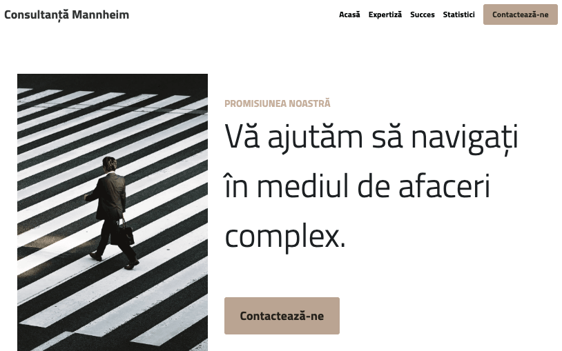 Mannheim: șablon de vânzări B2B de la Strikingly