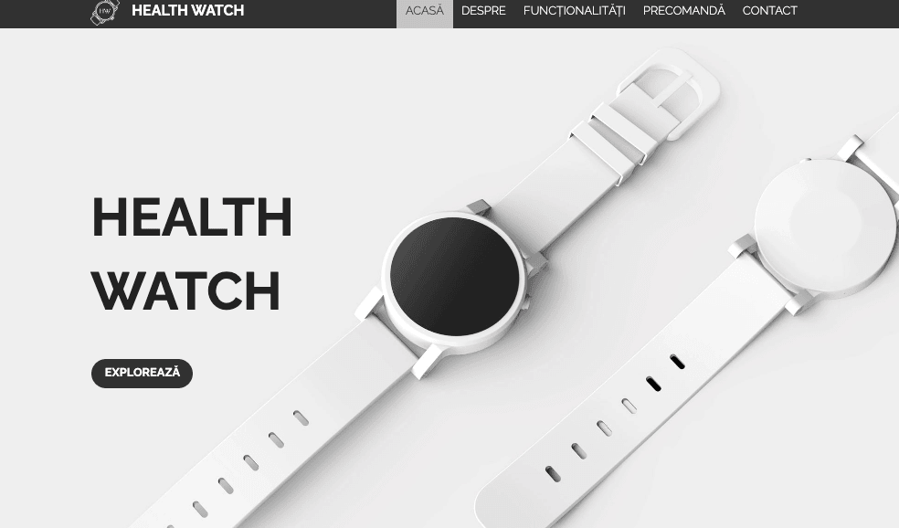 Șablon HealthWatch de la Strikingly