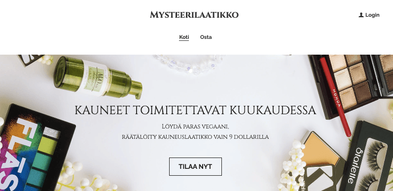 Mysteerilaatikon tilausmalli