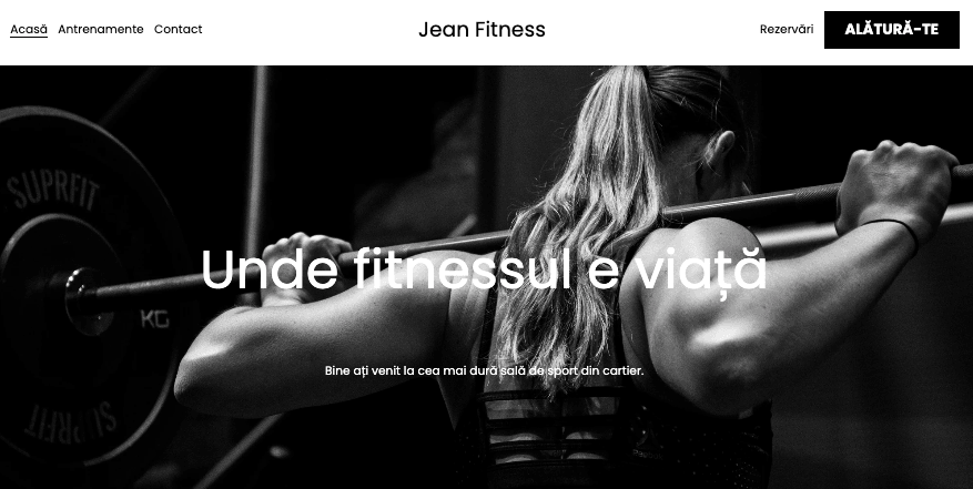 Șablonul Jean Fitness de la Strikingly