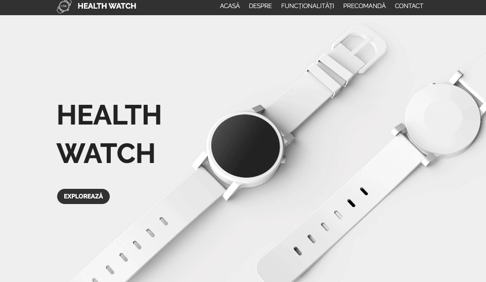 Șablonul Health Watch de la Strikingly