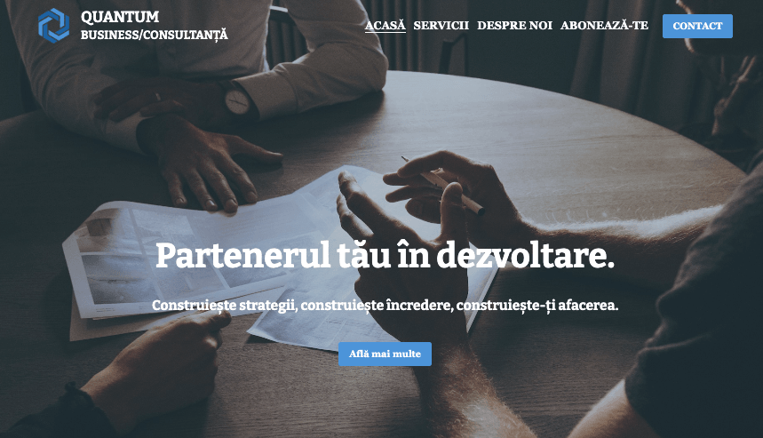 Șablon Quantum Business de la Strikingly