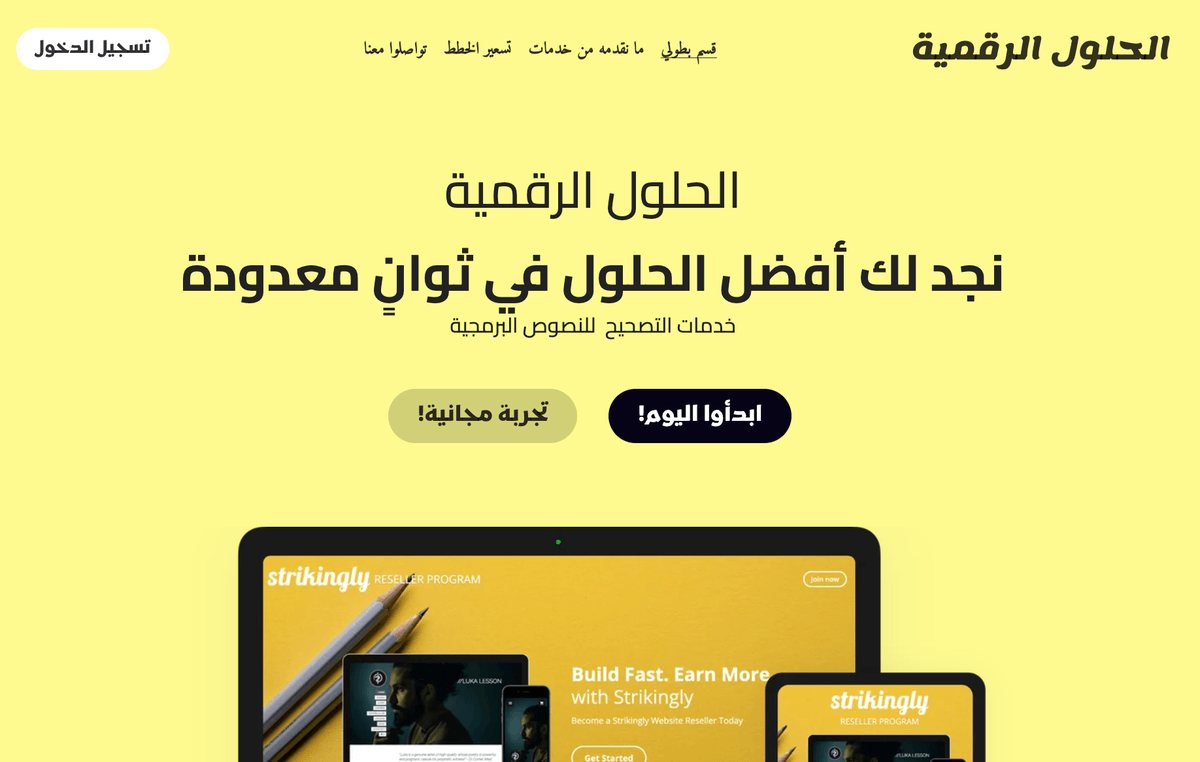 قالب ماكرو من Strikingly